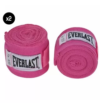 Kit 2 Bandagem Elástica Everlast 3.04m Rosa